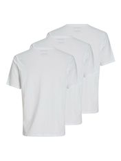 Jack&Jones 3 PACK - pánské triko JACUNDER Standard Fit 12248076 White (Velikost S)