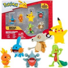 Jazwares Pokémon akční figurky 6-Pack Treecko Torchic Mudkip Gible Pikachu Cubone