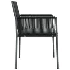 Vidaxl Zahradní židle s poduškami 4 ks černé 54x60,5x83,5 cm polyratan