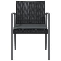 Vidaxl Zahradní židle s poduškami 6 ks černé 56,5x57x83 cm polyratan
