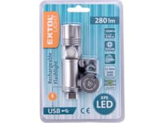 Extol Light Svítilna 280lm, zoom, USB nabíjení, XPE LED