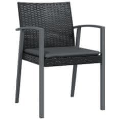 Greatstore Zahradní židle s poduškami 4 ks černé 56,5x57x83 cm polyratan