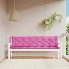 Petromila Podušky na zahradní lavici 2 ks růžové 200 x 50 x 7 cm textil