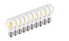 WELEDU Výhodné balení 10ks LEDisonka LED vláknová žárovka E27 8W teplá bílá 2700K 