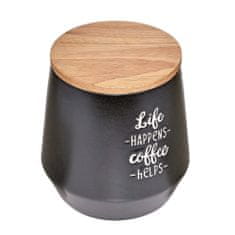 Cilio Kuchyňská nádoba, keramika/dubové dřevo, 1,0 l, černá Coffee Culture / Cilio