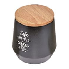 Cilio Kuchyňská nádoba, keramika/dubové dřevo, 1,0 l, černá Coffee Culture / Cilio