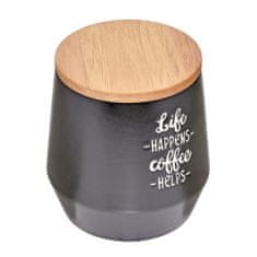 Cilio Kuchyňská nádoba, keramika/dubové dřevo, 0,5 l, černá Coffee Culture / Cilio