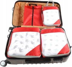 INNA Cestovní taška Kosmetické organizéry prostorné tašky tašky tašky 4 kusy Trip Story Pretoria barva červená