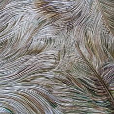 Profhome Tapeta grafický ornament Profhome 822202 plastická lesklá olivová zlatá zelenohnědá bílá 5,33 m2