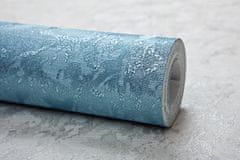 EDEM Vliesová tapeta jednobarevná EDEM 9076-29 plastická metalický odlesk modrá tyrkysová 10,65 m2