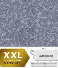 EDEM Vliesová tapeta jednobarevná EDEM 9076-27 plastická metalický odlesk šedá holubí modrá šedomodrá 10,65 m2
