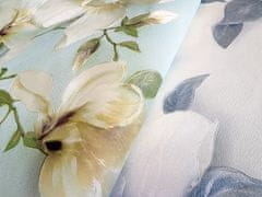 EDEM Vliesová tapeta květinový vzor EDEM 9080-29 plastická duhově proměnlivá modrá zelená bílá 26,5 m2