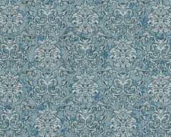 EDEM Vliesová tapeta baroko EDEM 6001-95 plastický pololesklý vzor matný podklad tyrkysová stříbrná modrozelená 10,65 m2