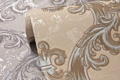 EDEM Tapety baroko EDEM 1026-13 reliefní a s kovovými akcenty kolor krémová béžová stříbrná 5,33 m2