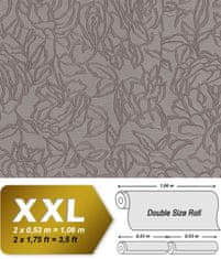 EDEM Vliesová tapeta květinový vzor EDEM 9040-22 plastická lesklá šedá hnědá 5,33 m2