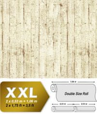EDEM Vliesová tapeta imitace dřeva EDEM 81108BR07 matná krémová béžová hnědá 5,33 m2