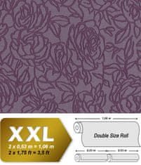 EDEM Vliesová tapeta květinový vzor EDEM 9040-29 plastická lesklá fialová červená lila 5,33 m2