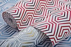 EDEM Tapeta s geometrickým vzorem EDEM 84114BR90 lehce reliéfná lesklá bílá malinová červená černá 10,65 m2