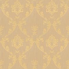 Profhome Textilní tapeta ornament Profhome 306584-GU reliefná lesklá zlatá béžová 5,33 m2