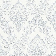 Profhome Textilní tapeta ornament Profhome 306591-GU reliefná lesklá stříbrná bílá 5,33 m2