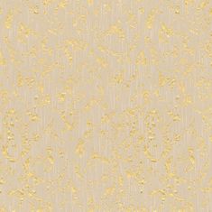 Profhome Textilní tapeta ornament Profhome 306602-GU reliefná lesklá béžová zlatá 5,33 m2