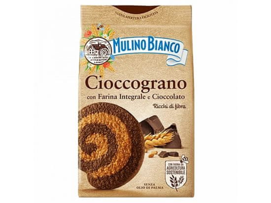 Mulino Bianco MULINO BIANCO Cioccograno italské, křehké sušenky z celozrnné mouky a hořké čokolády 330g