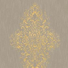 Profhome Textilní tapeta ornament Profhome 319453-GU lehce reliéfná matná béžová zlatá 5,33 m2