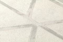 Profhome Vliesová tapeta s geometrickým vzorem Profhome 369285-GU lehce reliéfná lesklá stříbrná bílá 5,33 m2