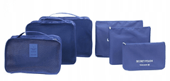 INNA Kosmetická taška s organizérem sada 6 kusů Cestovní taška Trip Story Valencia barva tmavě modrá