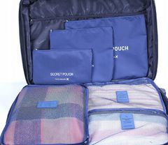 INNA Kosmetická taška s organizérem sada 6 kusů Cestovní taška Trip Story Valencia barva tmavě modrá