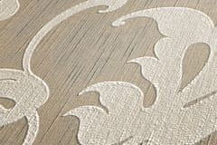 Profhome Textilní tapeta s barokním vzorem Profhome 954901-GU reliefná matná béžová stříbrná 5,33 m2