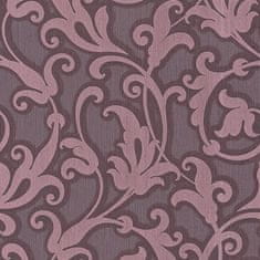 Profhome Textilní tapeta s barokním vzorem Profhome 954905-GU reliefná matná fialová perleťová fialová 5,33 m2