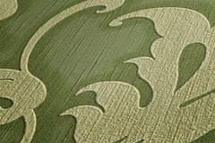 Profhome Textilní tapeta s barokním vzorem Profhome 954904-GU reliefná matná zelená olivová zelená zlatá 5,33 m2