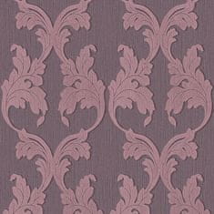 Profhome Textilní tapeta s barokním vzorem Profhome 956285-GU reliefná matná fialová 5,33 m2