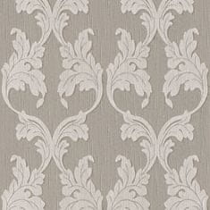 Profhome Textilní tapeta s barokním vzorem Profhome 956286-GU reliefná matná šedá béžová 5,33 m2