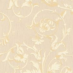 Profhome Textilní tapeta rostlinný motiv Profhome 956332-GU reliefná matná krémová zlatá béžová 5,33 m2