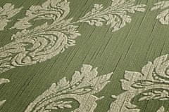 Profhome Textilní tapeta s barokním vzorem Profhome 956304-GU reliefná matná zelená 5,33 m2