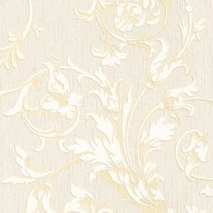 Profhome Textilní tapeta rostlinný motiv Profhome 956337-GU reliefná matná krémová zlatá béžová 5,33 m2
