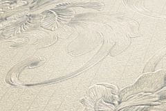 Profhome Vliesová tapeta s květinoým vzorem Profhome 959834-GU lehce reliéfná matná stříbrná krémová bílá 7,035 m2