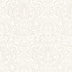 Profhome Textilní tapeta ornament Profhome 961935-GU reliefná matná krémová bílá 5,33 m2