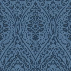 Profhome Textilní tapeta ornament Profhome 961958-GU reliefná matná modrá 5,33 m2