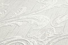 Profhome Textilní tapeta ornament Profhome 961961-GU reliefná matná bílá šedá 5,33 m2