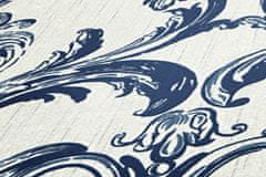 Profhome Textilní tapeta ornament Profhome 961964-GU reliefná matná modrá bílá 5,33 m2