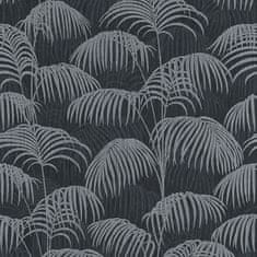 Profhome Textilní tapeta palmy Profhome 961984-GU reliefná matná černá šedá 5,33 m2