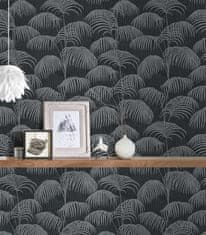 Profhome Textilní tapeta palmy Profhome 961984-GU reliefná matná černá šedá 5,33 m2
