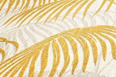 Profhome Textilní tapeta palmy Profhome 961982-GU reliefná matná zlatá žlutá bílá 5,33 m2