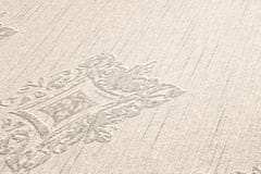 Profhome Textilní tapeta ornament Profhome 962002-GU reliefná matná béžová šedá 5,33 m2