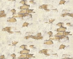 EDEM Vliesová tapeta imitace kamene EDEM 819DN53 lehce reliéfná matná krémová šedobéžová žlutá okrová 10,65 m2