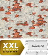 EDEM Vliesová tapeta imitace kamene EDEM 819DN55 lehce reliéfná matná šedá cihlově červená křemenná šedá 10,65 m2