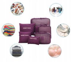 INNA Kosmetická taška s organizérem sada 6 kusů Cestovní taška Trip Story Valencia fialová barva